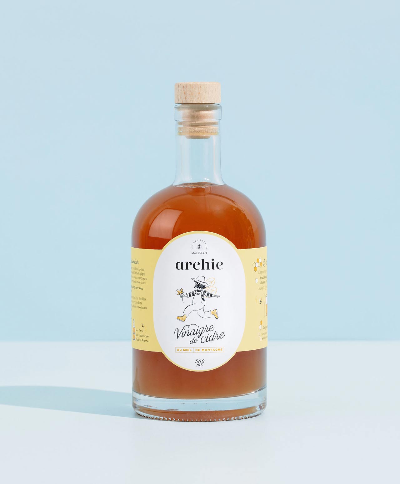 Vinaigre de cidre au miel de montagne - Archie - 500mL